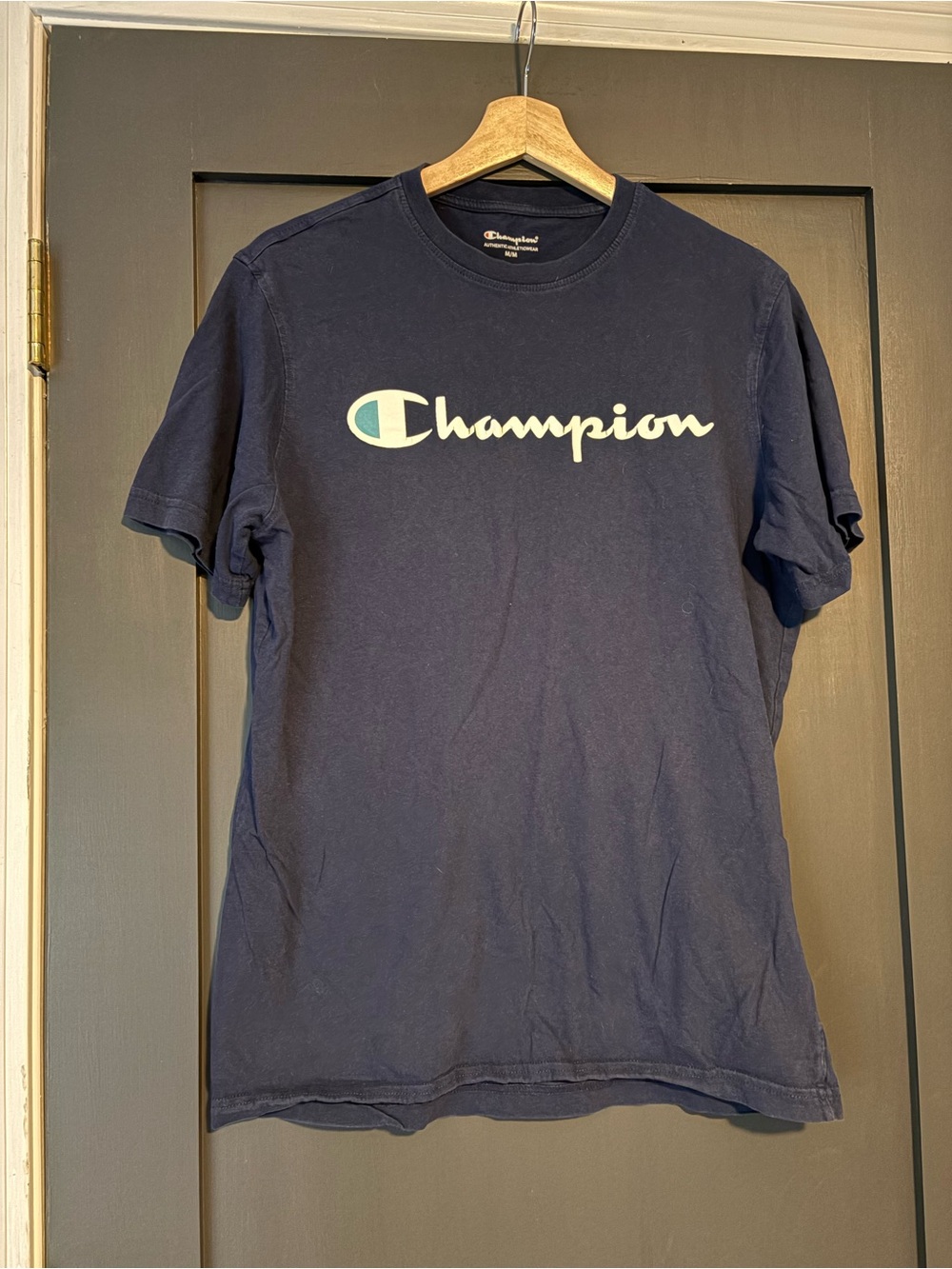 Champion Navy Short Sleeve Logo Tee